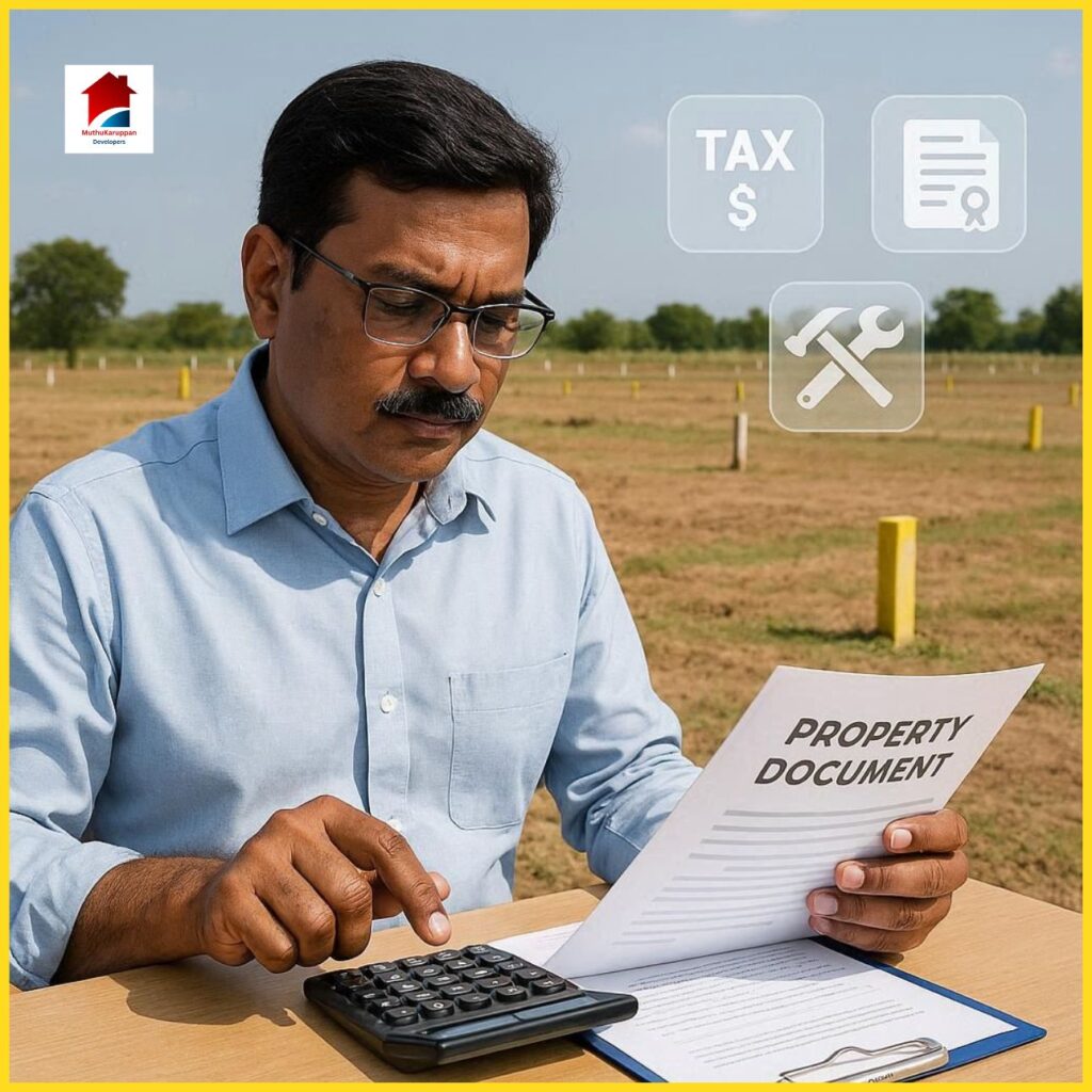 Hidden costs when buying land in Tamil Nadu including registration, legal and development expenses
